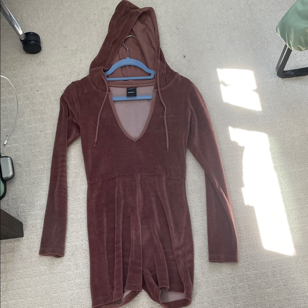 Brown Hooded Long Sleeve Onesie